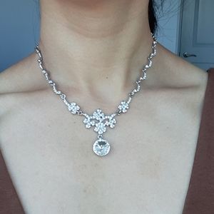 Melanie Lyne Silver Jewel/Gem Pendant Necklace 13.5-17" long